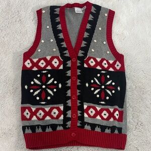 Vtg 90s? Laura Gayle snowflake sweater vest